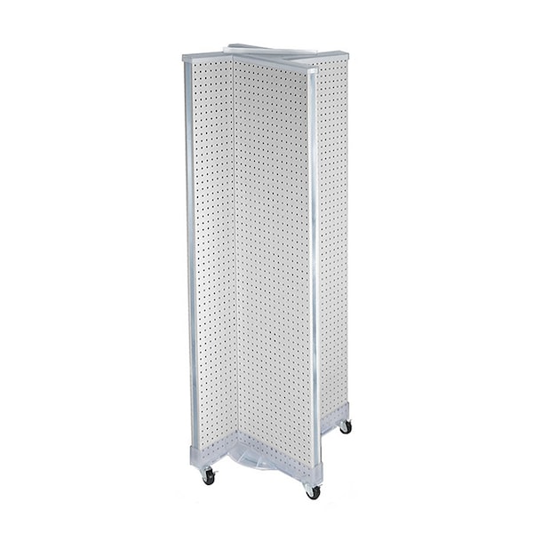Pinwheel Pegboard Floor Display on Wheeled Base. Panel Size: 16''W x 60''H